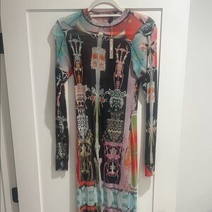 SKIMS Summer Mesh Long Sleeve Maxi Dress - Black, Coral, Teal